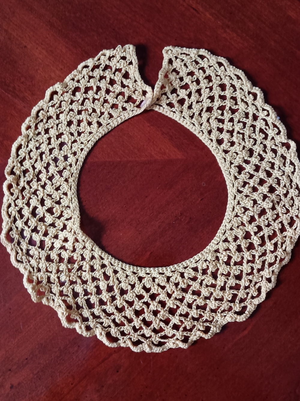 Handmade Crochet Collar in Silver
